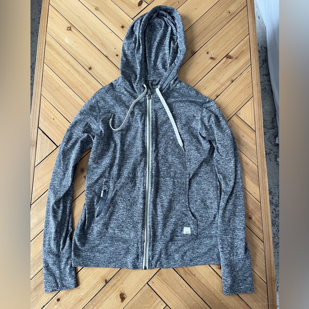 Vuori Women's Heather Gray Full-Zip Halo preforms Hoodie with Drawstrings sz XS - Picture 5 of 10